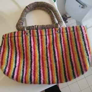 Multicolor Striped Purse